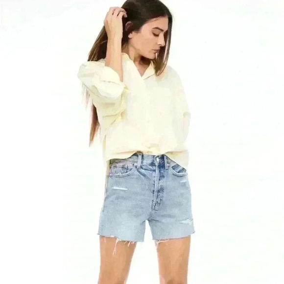 PISTOLA SLOAN OVERSIZED BUTTON DOWN SHIRTButter Yellow - Picture 2 of 10